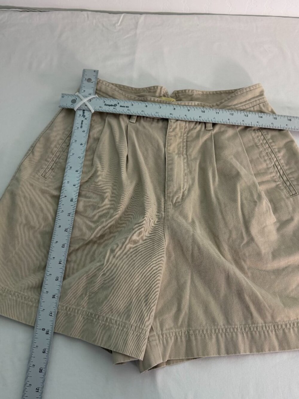Vintage Limited Khaki Pleated Shorts High Rise Beige Preppy Minimalist Cotton - Picture 3 of 6